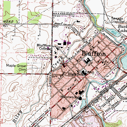 Topographic Map of Ropp Hall, OH