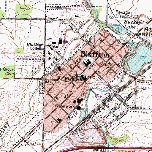 Topographic Map of Saint Johns Reformed Church, OH