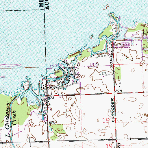 Topographic Map of Breezewood, OH