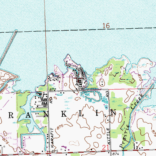 Topographic Map of Bass Landing, OH