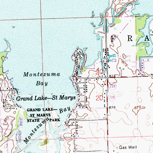 Topographic Map of Coldwater Beach, OH