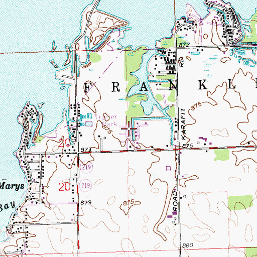 Topographic Map of Grand Lake Mobile Home Park, OH