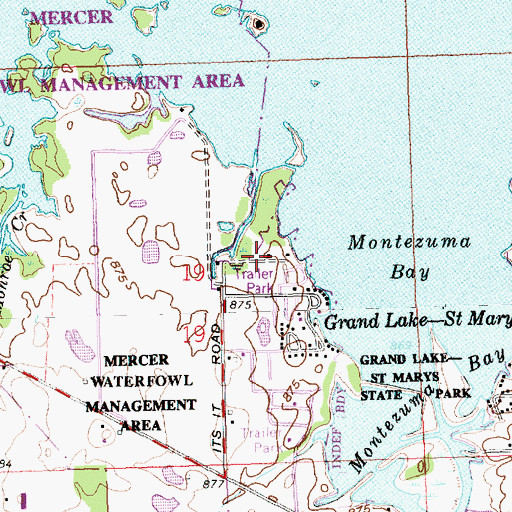 Topographic Map of Montezuma Acres, OH