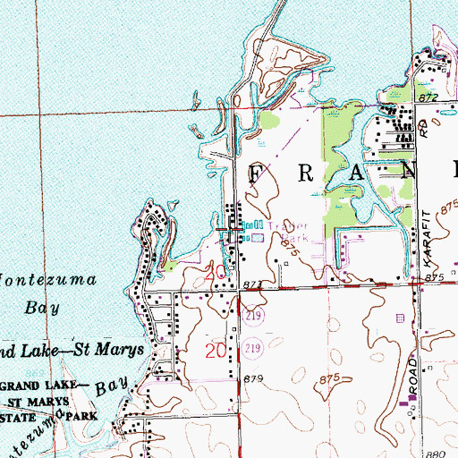 Topographic Map of Windy Point Marina, OH