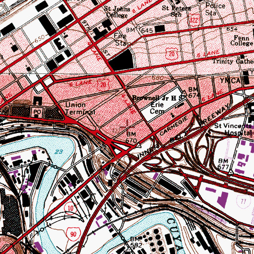 Topographic Map of Progressive Field, OH