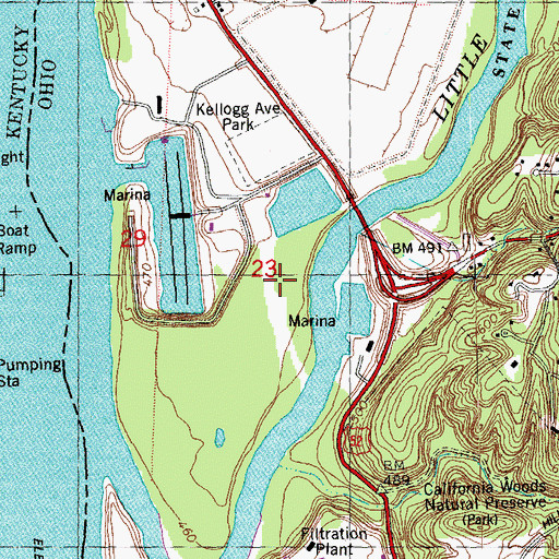 Topographic Map of Turkey Bottom, OH