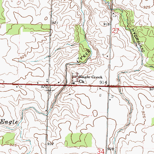 Topographic Map of Eagle Creek Cemetery, OH