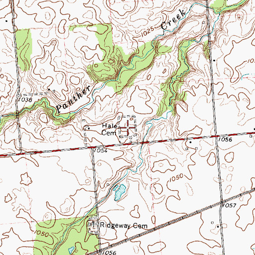 Topographic Map of Hale Cemetery, OH