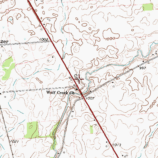 Topographic Map of Lynn Grove Cemetery, OH