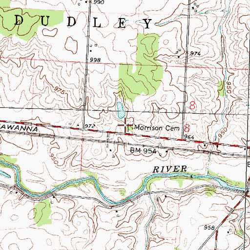 Topographic Map of Morrison Cemetery, OH