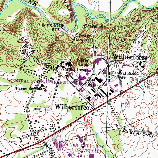 Topographic Map of Bundy Hall, OH