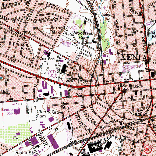 Topographic Map of Church of God, OH