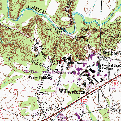 Topographic Map of Emery Hall, OH