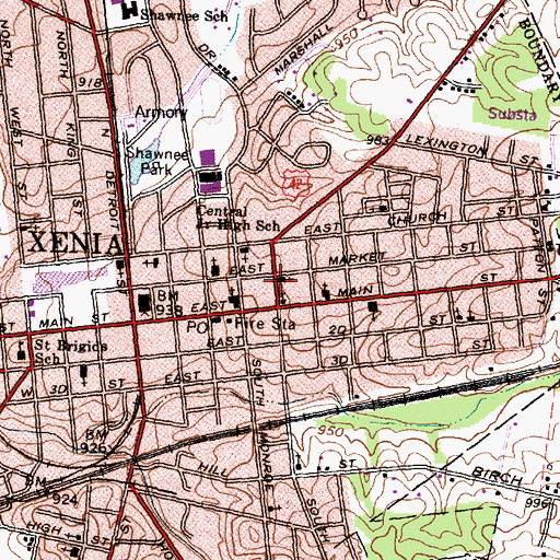 Topographic Map of First African Methodist Episcopal Church, OH