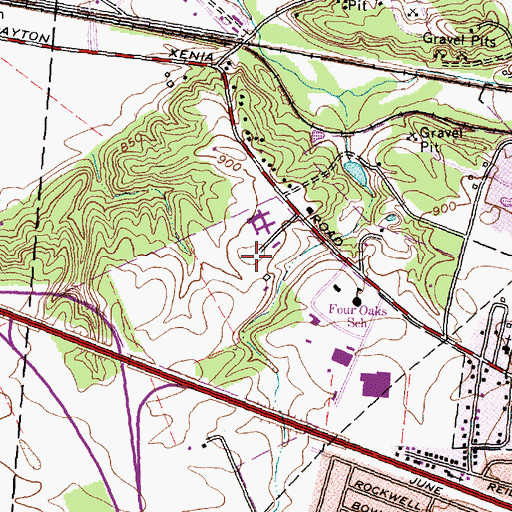 Topographic Map of Greene County Home, OH