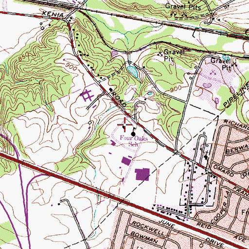 Topographic Map of Greene County Orphans Home, OH