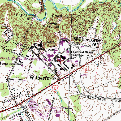 Topographic Map of Mitchell Hall, OH