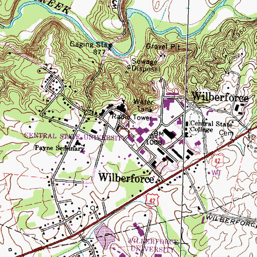Topographic Map of O'Neill Hall, OH
