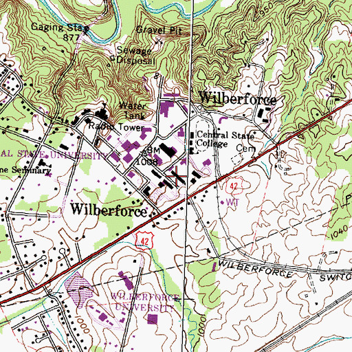 Topographic Map of Robert A Pinn Hall, OH