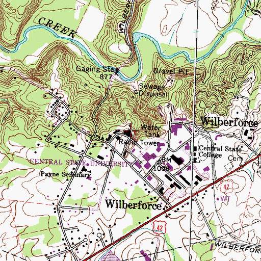 Topographic Map of Shorter Hall, OH
