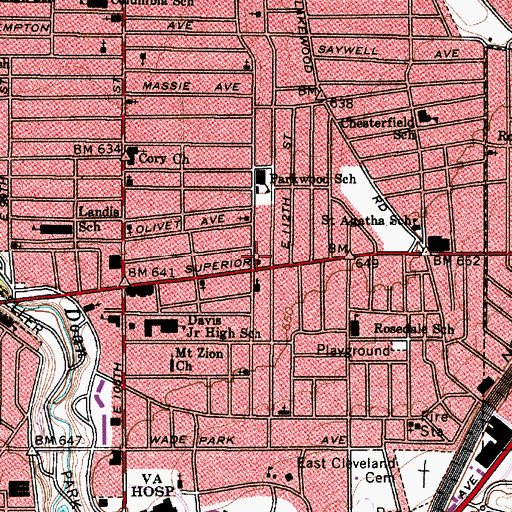 Topographic Map of Abyssinia Baptist Church, OH