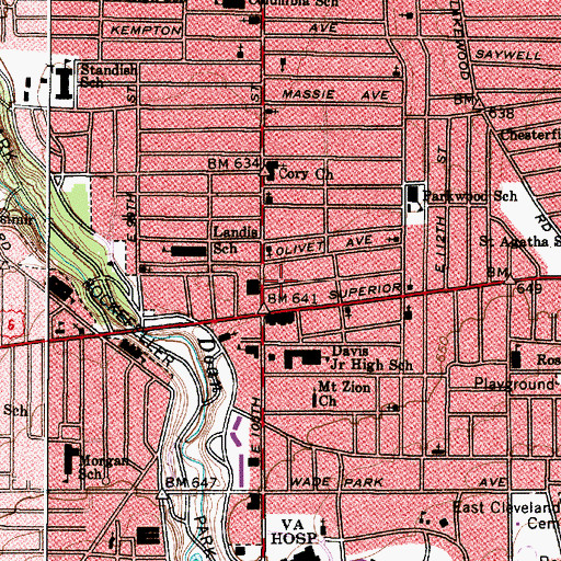 Topographic Map of Athens Fire Baptized Holiness Church, OH