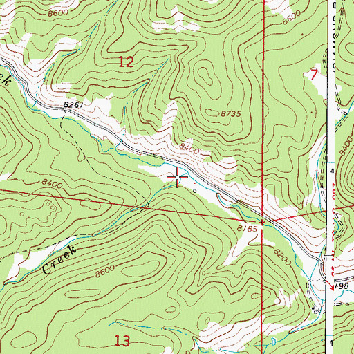 Topographic Map of Acme Creek, CO