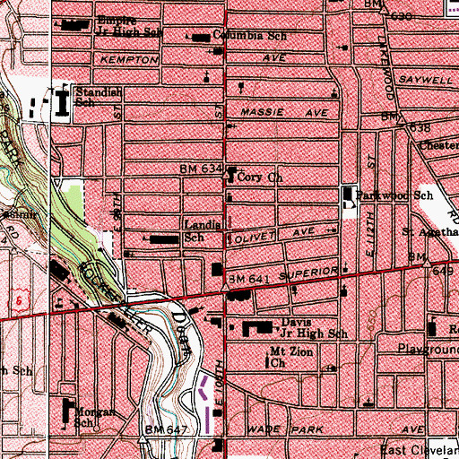 Topographic Map of Bethany Baptist Church, OH