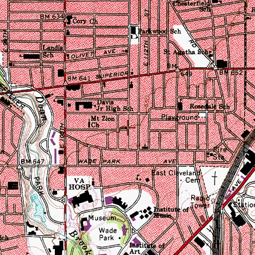 Topographic Map of Bethel African Methodist Episcopal Zion Church, OH
