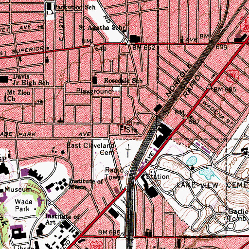 Topographic Map of East End Church of God in Christ, OH