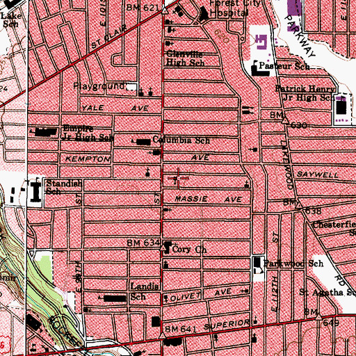 Topographic Map of Elim Gospel Chapel, OH