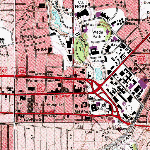 Topographic Map of Fourth Church of Christ Scientist, OH