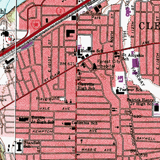 Topographic Map of Glendale Seventh Day Adventist Church, OH