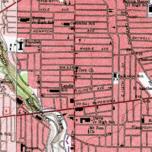 Topographic Map of Greater Abyssinia Baptist Church, OH