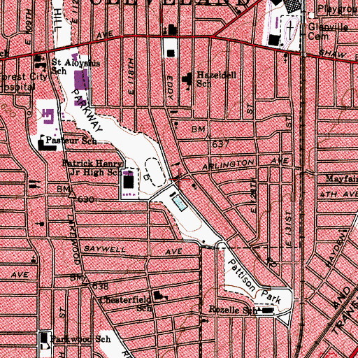 Topographic Map of Greater Friendship Baptist Church, OH