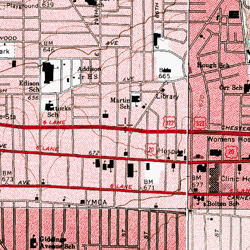 Topographic Map of Madonna Hall, OH