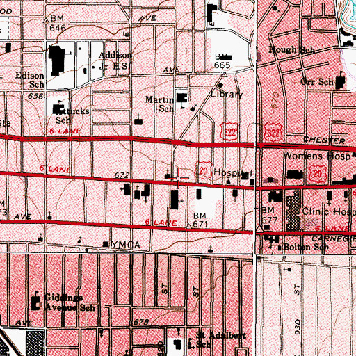 Topographic Map of Midtown Nursing Home, OH