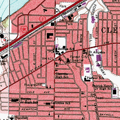 Topographic Map of Morning Star Baptist Church, OH
