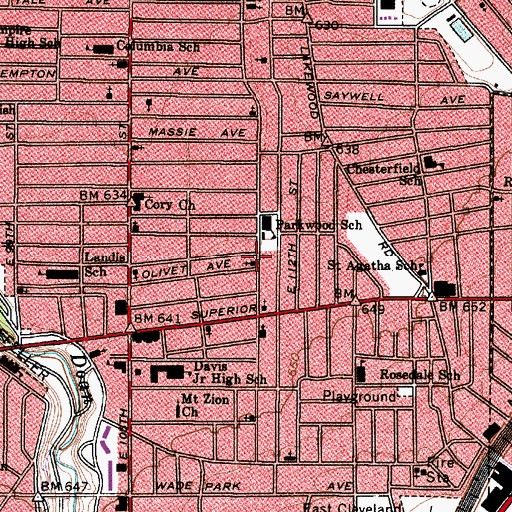 Topographic Map of New Fellowship Baptist Church, OH