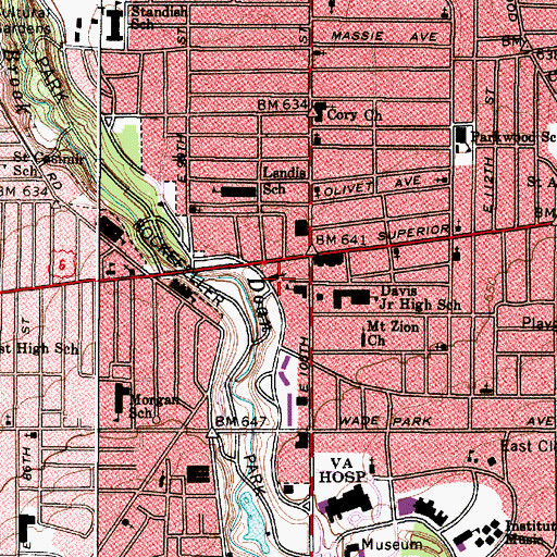 Topographic Map of Saint Marks United Presbyterian Church, OH