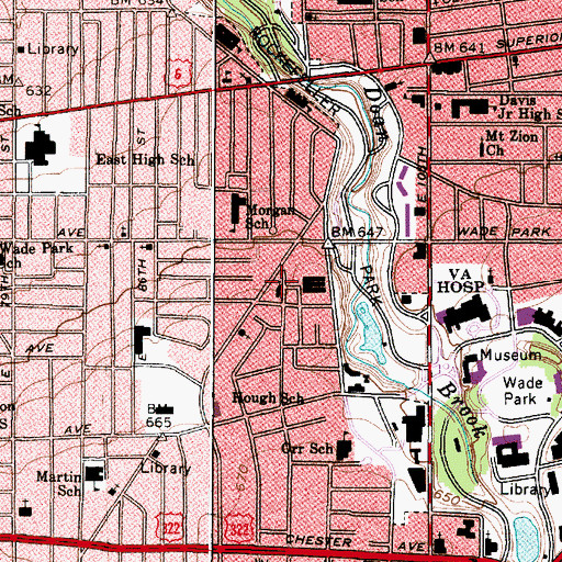 Topographic Map of Second Ebenezer Missionary Baptist Church, OH