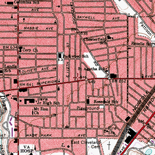 Topographic Map of Star of Bethel Missionary Baptist Church, OH