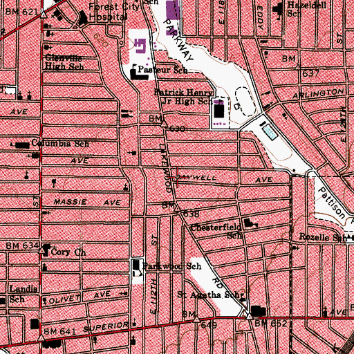 Topographic Map of Starlight Baptist Church, OH