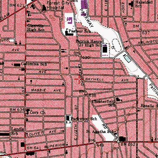 Topographic Map of Stephen E Howe Public School, OH