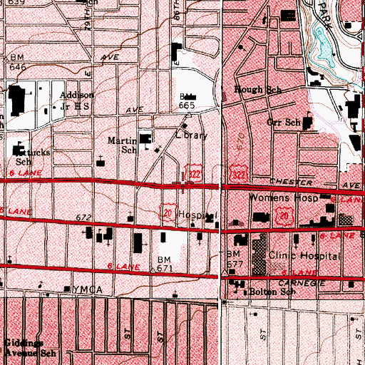 Topographic Map of University Euclid Church, OH