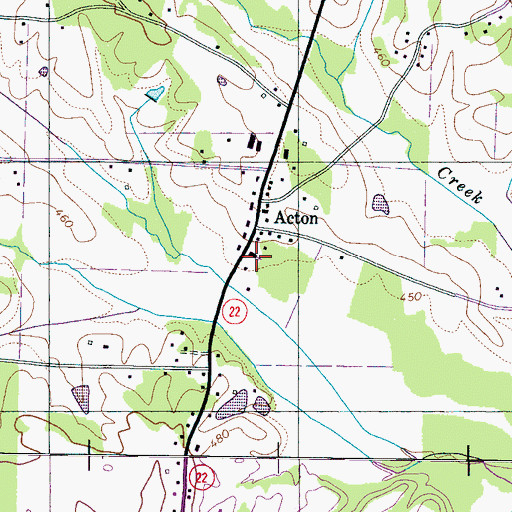 Topographic Map of Acton Church of Christ, TN
