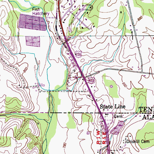 Topographic Map of Christian Church, TN