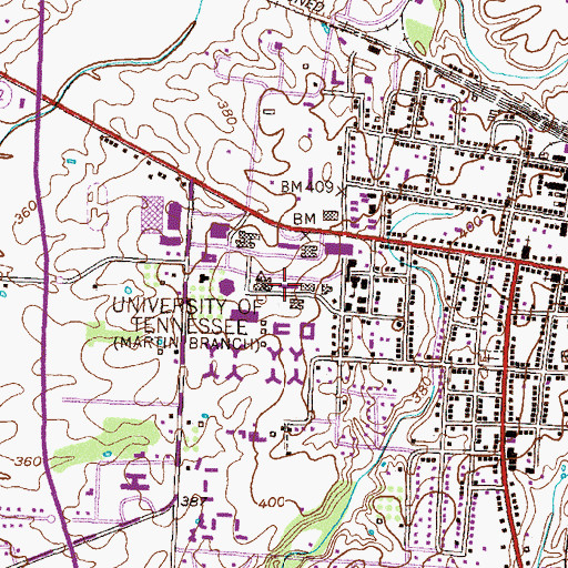 Topographic Map of Andy Holt Humanities Building, TN