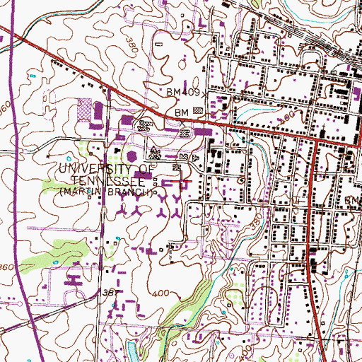 Topographic Map of Atrium Residence Hall, TN