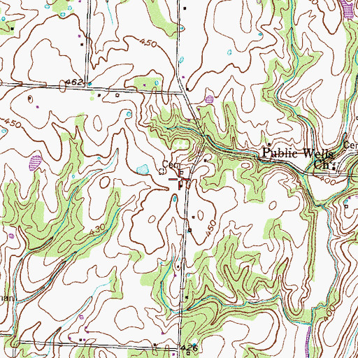 Topographic Map of Baldridge Cemetery, TN